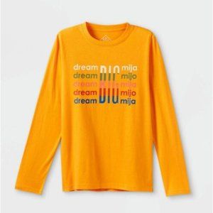 Latino Heritage Month Kids' Dream Big Long Sleeve T-Shirt Yellow Size Large